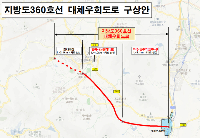 지방도 360호선 대체우회도로 구상도 (양주시 제공)