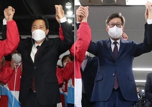 오세훈 후보(사진 왼쪽)과 박형준 후보. (사진=연합뉴스) 