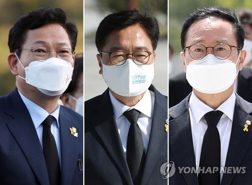 왼쪽부터 송영길, 우원식, 홍영표 당 대표 후보자. (사진=연합뉴스 제공)