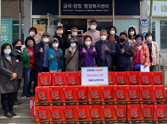 원불교남양주교당이 관내 저소득 가구를 위한 후원 물품을 26일기부했다.(사진=남양주시 제공)