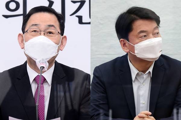 주호영 국민의힘 대표 권한대행(왼쪽)과 안철수 국민의당 대표. (사진=연합뉴스) 