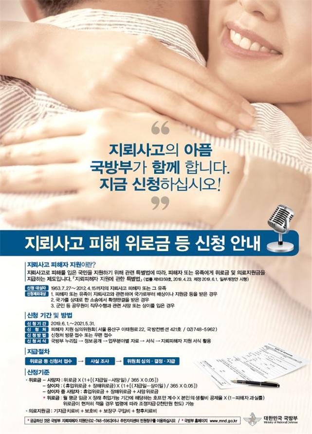 지뢰사고 피해 위로금 지원 제도 홍보 포스터 (사진 = 경기도 제공)