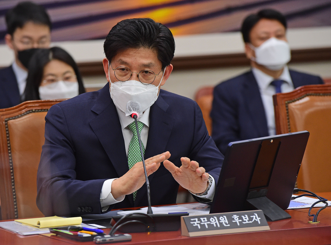  노형욱 국토교통부 장관 후보자가 지난 4일 서울 여의도 국회 국토교통위원회에서 열린 인사청문회에서 답변하고 있다.(사진=연합뉴스 제공)
