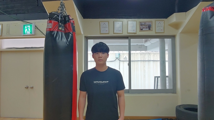 중학교 2학년 시절 처음 복싱에 입문했다는 유현진 선수 (사진=김도균 기자)