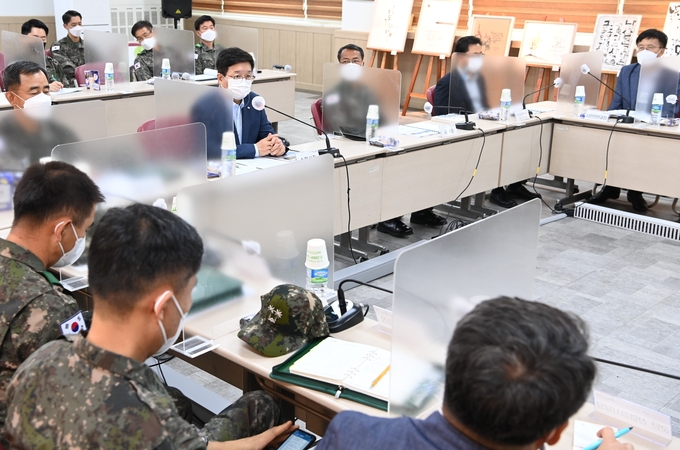 염태영 시장이 강평회에서 발언하고 있다. (사진=수원시 제공)