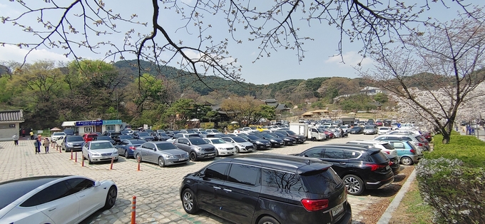 만차된 남한산성 주차장 (사진 = 경기도 제공)
