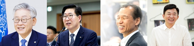 왼쪽부터 이재명 경기지사, 양승조 충남지사, 최문순 강원지사, 원희룡 제주지사. (사진=각 페이스북