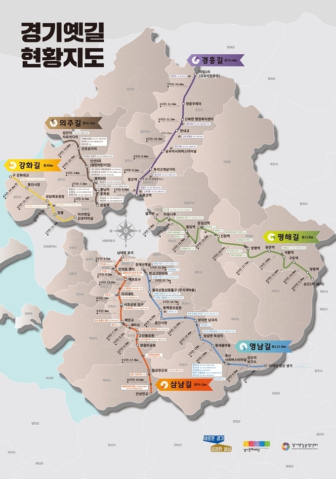경기옛길 6대로 현황지도 (사진 = 경기도 제공)