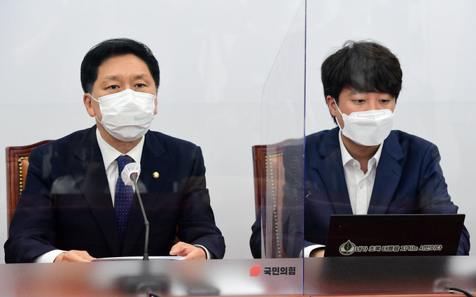 국민의힘 김기현 원내대표가 1일 국회에서 열린 최고위원회의에서 발언하고 있다. (사진= 연합뉴스) 