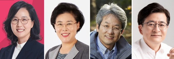 왼쪽부터 국민의힘 김현아 전 국회의원, 김피례 고양을 당협위원장, 이동환 전 고양병 당협위원장, 정의당 박원석 고양정 당협위원장. (사진=경기신문 DB)