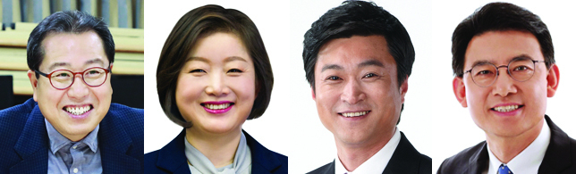 왼쪽부터 조광한 남양주시장, 문경희 경기도의회 부의장, 신민철 남양주시의회 의원, 최현덕 전 남양주 부시장. (사진=경기신문 DB)