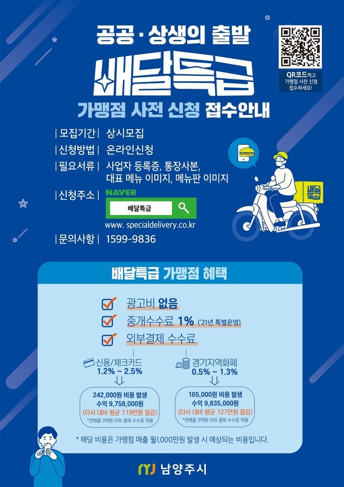 경기도 공공배달앱 ‘배달특급’ 홍보 포스터. (포스터=남양주시 제공)
