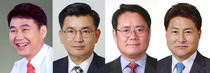 왼쪽부터 김원기 전 경기도의회 부의장, 권재형 경기도의회 의원, 장수봉 전 의정부시의회 부의장, 안지찬 전 의정부시의회 의장. (사진=경기신문 DB)