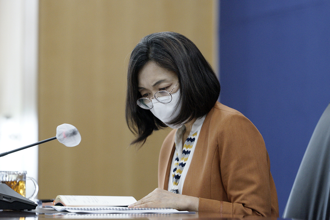 공약보고를 받고 있는 은수미 시장. (사진=성남시 제공)