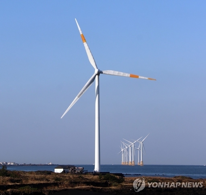 제주도 해상풍력발전 단지. ( 사진 = 연합뉴스 제공 )