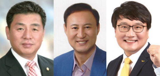 왼쪽부터 장재철 시흥을 당협위원장, 곽영달 전 시흥시 환경국장, 양범진 정의당 시흥지역위원장. (사진=경기신문 DB)