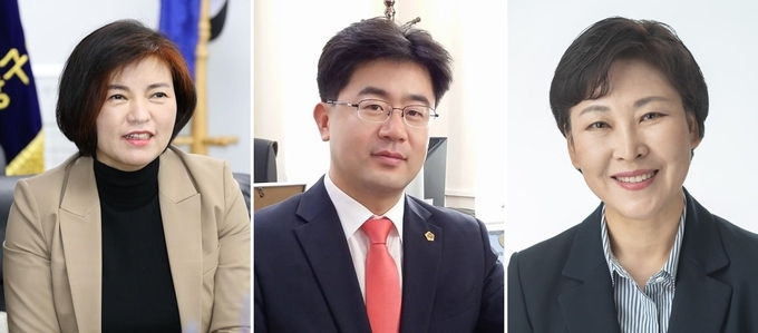 왼쪽부터 무소속 김유순 계양구의회 의장, 이도형 청운대 교수, 박인숙 정의당 부대표.