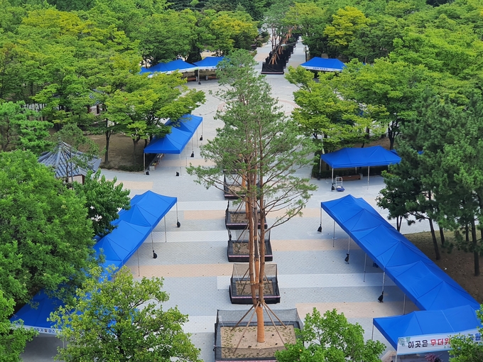 오조산공원 내 임시 무더위 쉼터. ( 사진 = 계양구 제공 )