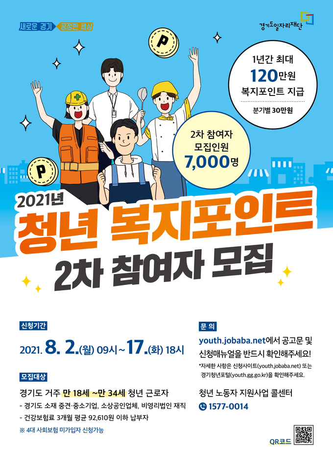 청년복지포인트 2차 참여자 모집 포스터