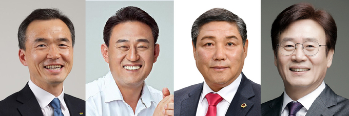 왼쪽부터 이항진 여주시장, 이충우 국민의힘 도당 부위원장, 김규창 경기도의회 의원, 이대직 전 부시장. (사진=경기신문 DB)