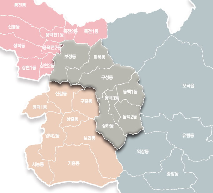 기흥구 분구 후 예상되는 용인시 지도 (사진=용인시 제공)