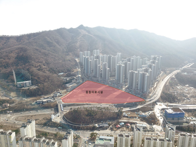 남양주시가 상급종합병원 유치에 공을 들이고 있는 백봉지구. 붉은 색으로 표시된 지역이 종합의료시설용지. (사진=남양주시 제공)