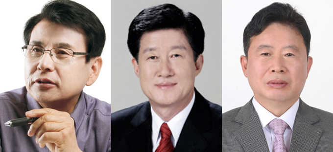 왼쪽부터 김용기 가평군 그라운드골프연합회장, 오구환 전 경기도의회 의원, 서태원 전 가평군 도시건설국장. (사진=경기신문 DB)