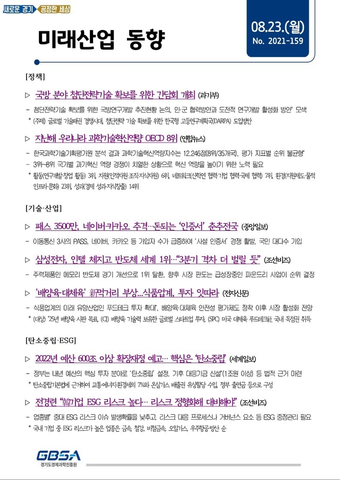 경기도가 제공하고 있는 일일동향 보고서(사진=경기도 제공)