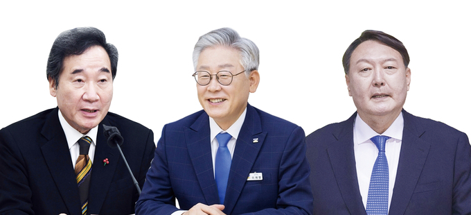 이낙연·이재명 더불어민주당 대선경선후보, 윤석열 전 검찰총장