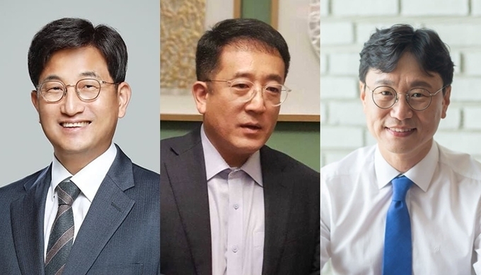 이재명 대선 경선 캠프에 합류한 강문대 사회통합추진단장(왼쪽부터), 정재혁 국민생활안전추진단장, 최용선 인재영입실무지원단장 (사진= 열린캠프 제공)