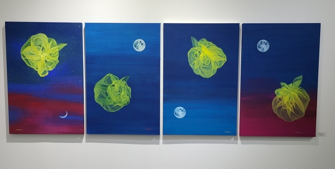 안예환 작가의 작품 ‘바라보다 Ⅰ,Ⅱ, Ⅲ, Ⅳ’ (사진=신연경 기자)