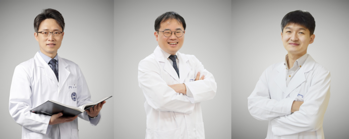 왼쪽부터 의정부을지대학교병원 소화기내과 손병관 교수, 가정의학과 김정환 교수, 응급의학과 최동선 교수. (사진=의정부을지대
