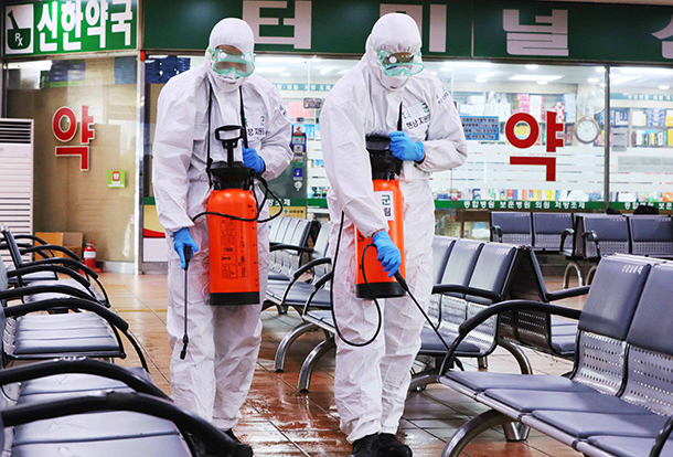 용인터미널에서 진행 중인 방역 작업 (사진=용인시 제공)