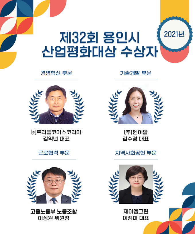 용인시 '제32회 산업평화대상'에 선정된 수상자들의 모습 (사진=용인시 제공)