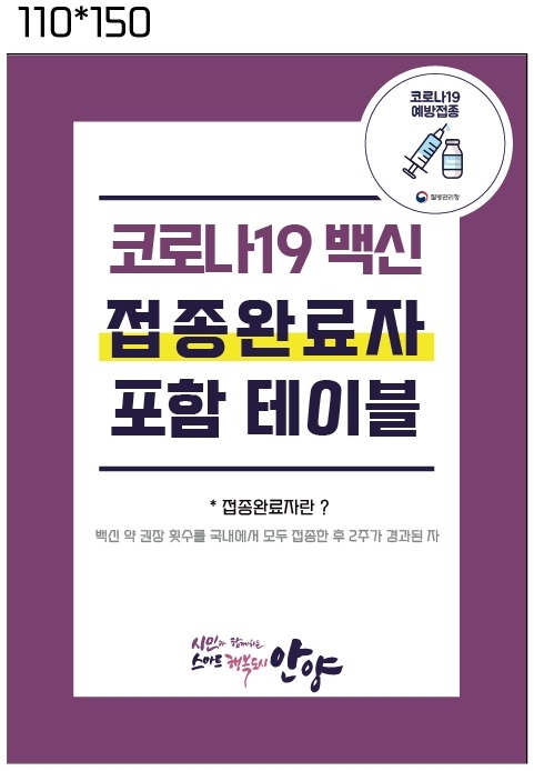 안양시 코로나19 접종 완료자 안내 표지판 배부 포스터. (포스터=안양시 제공)