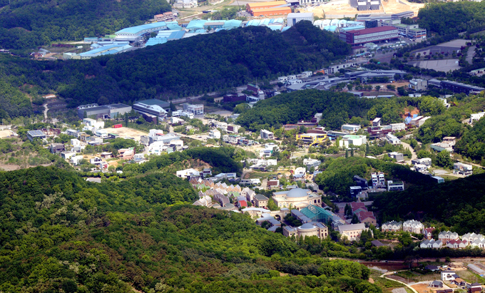 하늘에서 본 파주 헤이리 예술마을 (사진=파주시 제공)
