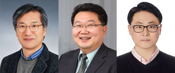 왼쪽부터 인하대학교 김학일 스마트모빌리티공학과 교수, 이철균 생명공학과 교수, 한창석 환경공학과 교수. ( 사진 = 인하대 제공 )