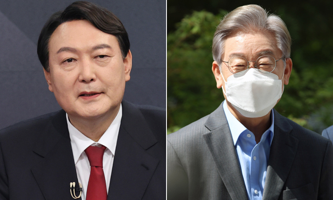 윤석열 국민의힘 대선 경선 후보와 이재명 더불어민주당 대선 후보 (사진 = 연합뉴스 제공)
