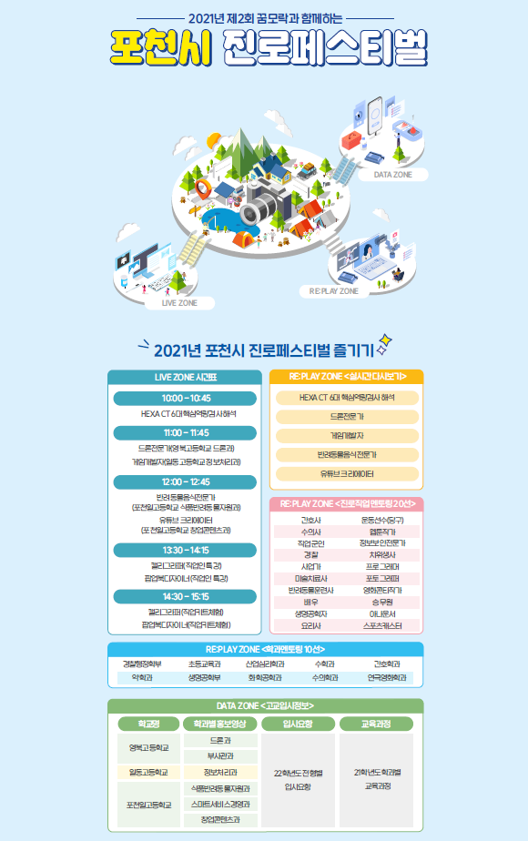 ‘제2회 포천시 실시간 온라인 진로페스티벌’ 프로그램 포스터 (포스터=포천시 제공)