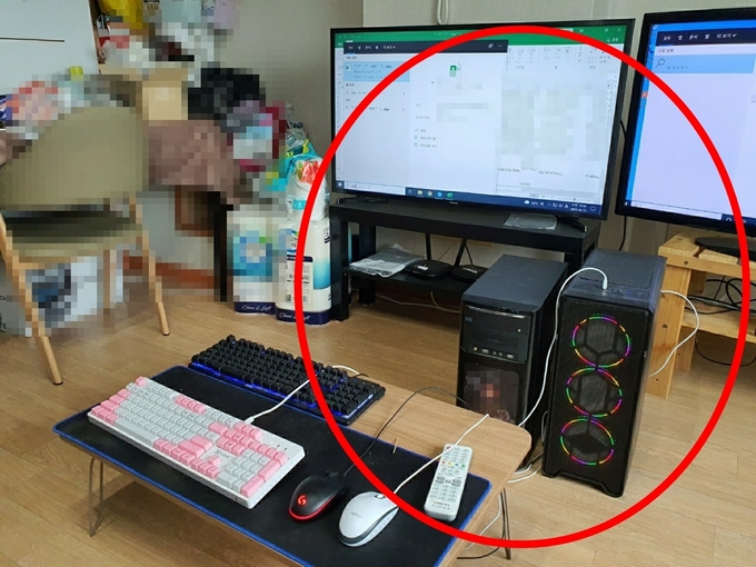 불법 도박사이트 운영에 사용된 컴퓨터. ( 사진 = 인천경찰청 제공 )