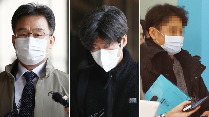 사진은 화천대유 대주주 김만배씨와 대장동 개발 로비·특혜 의혹 사건의 핵심 인물인 남욱 변호사, 성남도시개발공사 전략투자팀장을 지낸 정민용 변호사가 각각 지난달 26일 오후 서울 서초구 서울중앙지검에 소환되고 있는 모습. (사진=연합뉴스/자료사진)