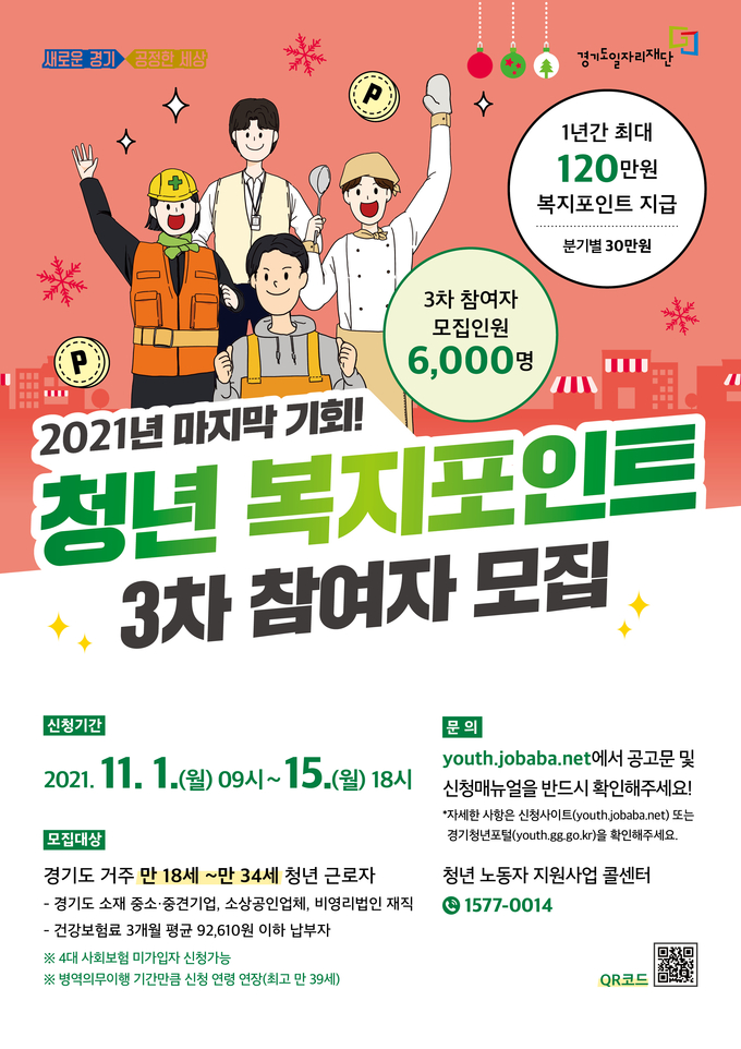 청년복지포인트 3차 지원자 모집 포스터 (사진 = 경기도 제공)