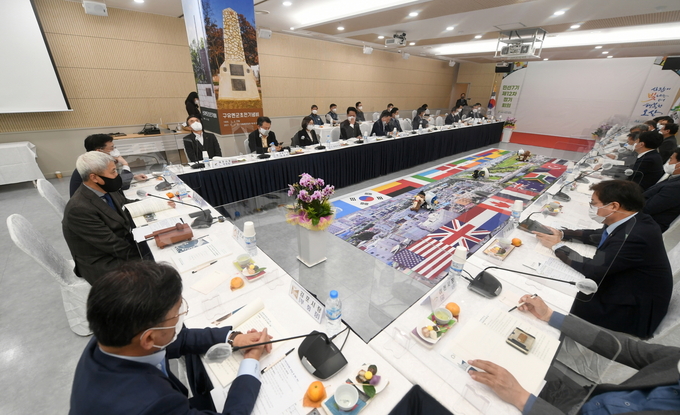 16일 오산시 유엔군 초전기념관에서 경기도시장군수협의회 민선 7기 제12회 정기회의가 진행되고 있다. (사진=오산시 제공)