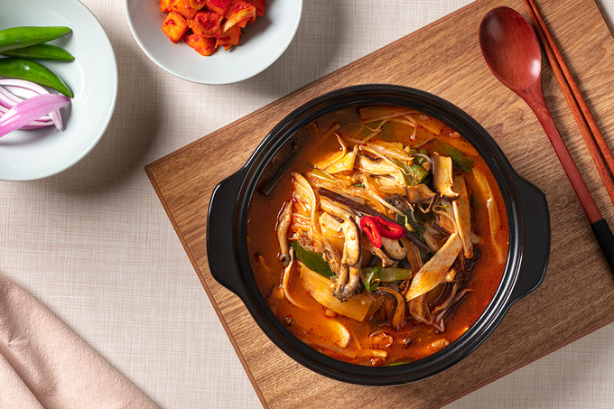 못난이 농산물을 활용한 밀키트로 만든 채개장. (사진=가천대학교 제공)