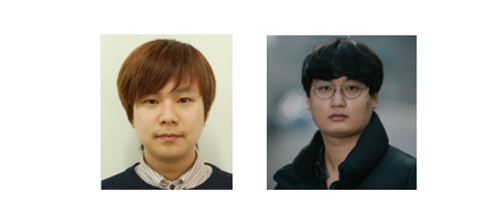  (왼쪽부터)문예창작학과 진기환 동문(12학번)과 최정호 학생(15학번)