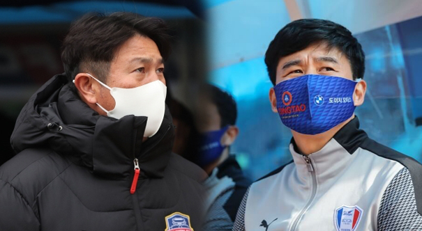 왼쪽부터 수원FC 김도균 감독, 수원 삼성 박건하 감독. (사진=연합뉴스 제공, 대한축구협회 제공)
