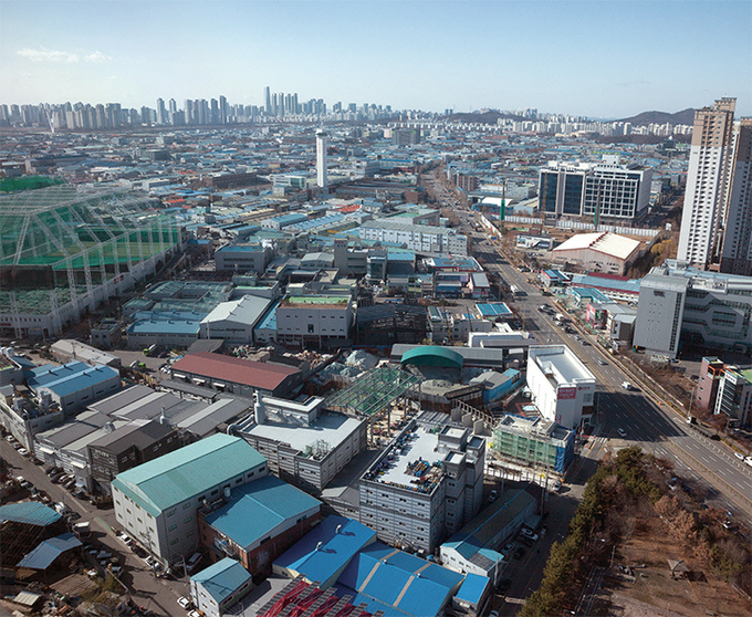 인천 지역경제의 중추구실을 하고 있는 남동국가산업단지 전경