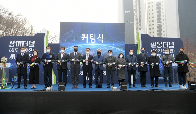오산시 동탄SRT·GTX 접근 교통터널 잇단 개통 삼미터널 개통식. (사진=오산시 제공)