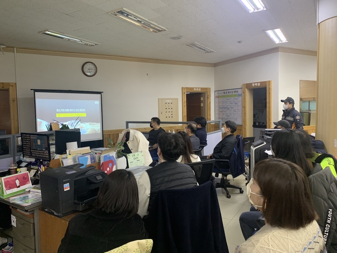 2021년 공공기관 합동 소방훈련 모습. (사진=동두천시 제공)