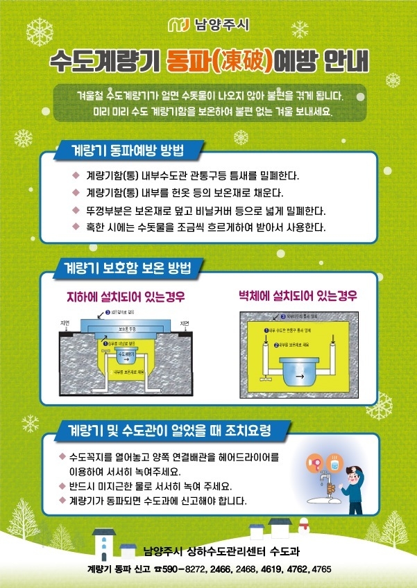 수도계량기 동파예방 안내 (사진=남양주시 제공)